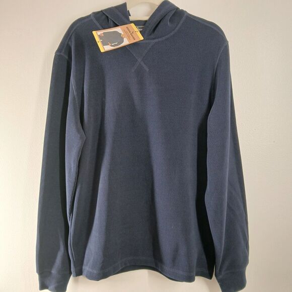 Eddie Bauer Other - Eddie Bauer Mens Navy Blue Textured Lounge Long Sleeve Pullover Hoodie Small NEW